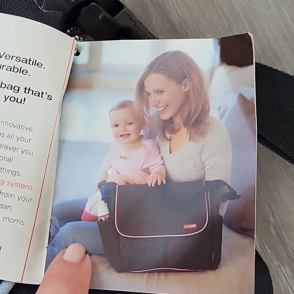 Skip Hop black with light blue dash Diaper bag